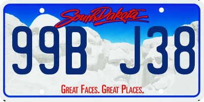 SD license plate 99BJ38