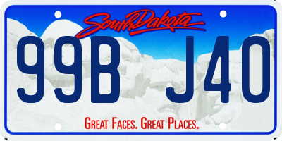SD license plate 99BJ40