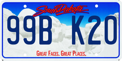 SD license plate 99BK20