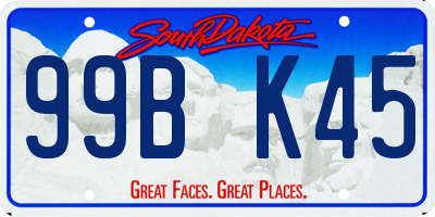 SD license plate 99BK45