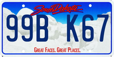 SD license plate 99BK67