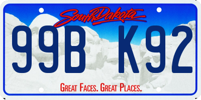 SD license plate 99BK92