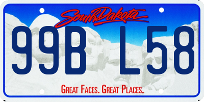 SD license plate 99BL58