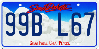 SD license plate 99BL67