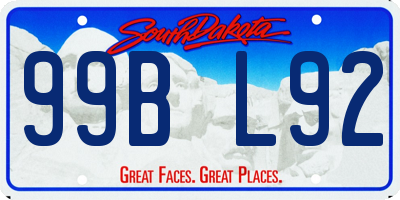 SD license plate 99BL92