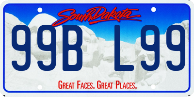 SD license plate 99BL99