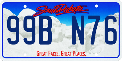 SD license plate 99BN76