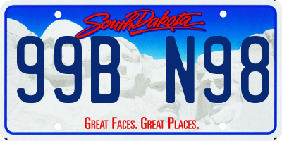 SD license plate 99BN98