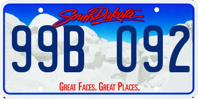 SD license plate 99BO92