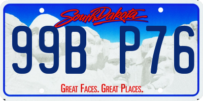 SD license plate 99BP76