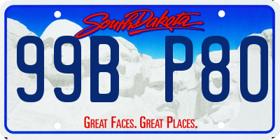 SD license plate 99BP80