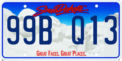 SD license plate 99BQ13