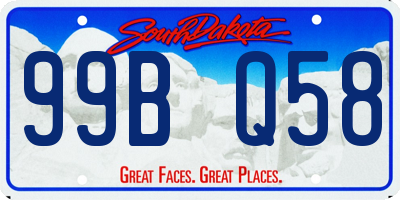 SD license plate 99BQ58
