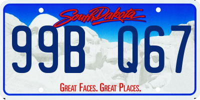 SD license plate 99BQ67