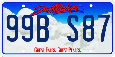 SD license plate 99BS87