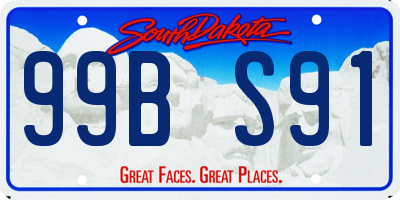 SD license plate 99BS91