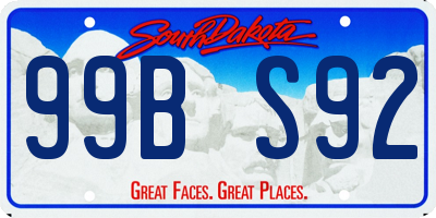 SD license plate 99BS92