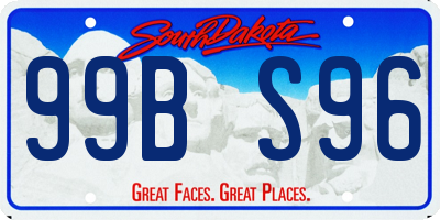 SD license plate 99BS96
