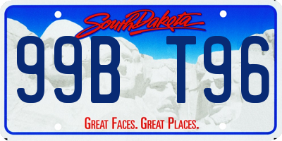SD license plate 99BT96