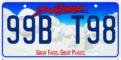 SD license plate 99BT98