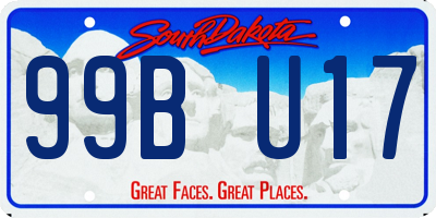 SD license plate 99BU17