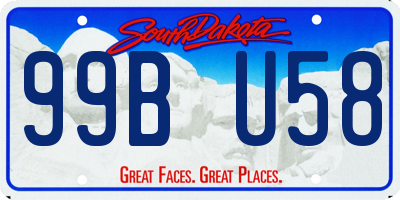 SD license plate 99BU58