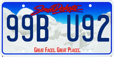 SD license plate 99BU92