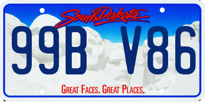 SD license plate 99BV86