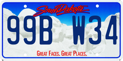 SD license plate 99BW34
