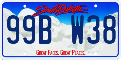 SD license plate 99BW38