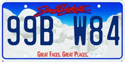SD license plate 99BW84