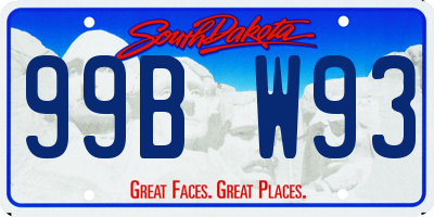 SD license plate 99BW93