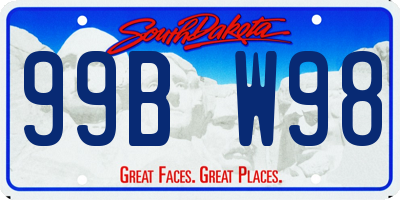 SD license plate 99BW98