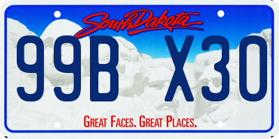 SD license plate 99BX30