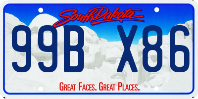 SD license plate 99BX86