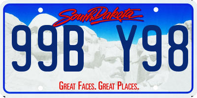 SD license plate 99BY98