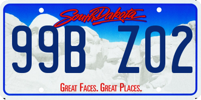 SD license plate 99BZ02