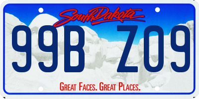 SD license plate 99BZ09