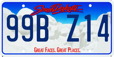 SD license plate 99BZ14