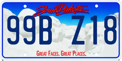 SD license plate 99BZ18