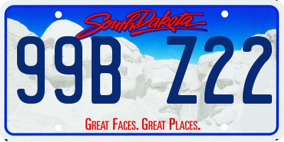 SD license plate 99BZ22