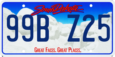 SD license plate 99BZ25