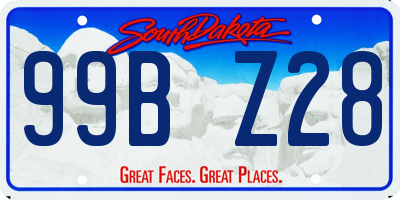 SD license plate 99BZ28