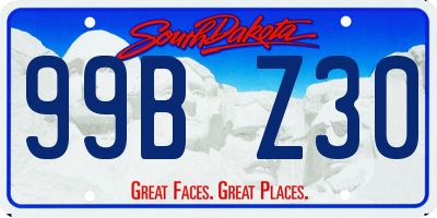 SD license plate 99BZ30