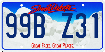 SD license plate 99BZ31