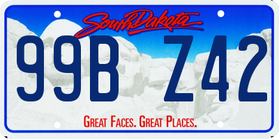 SD license plate 99BZ42