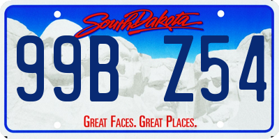 SD license plate 99BZ54