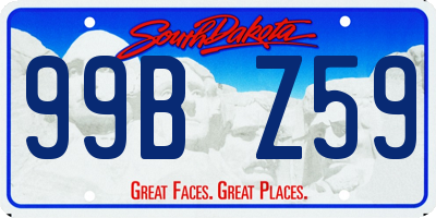 SD license plate 99BZ59