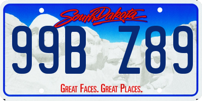 SD license plate 99BZ89