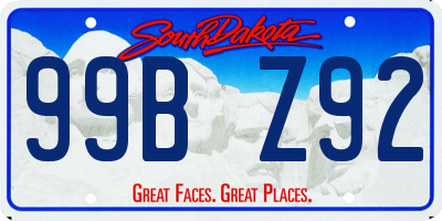 SD license plate 99BZ92